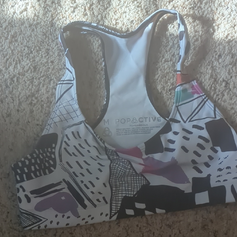 Black and White Sports Bra for Intimate Comfort